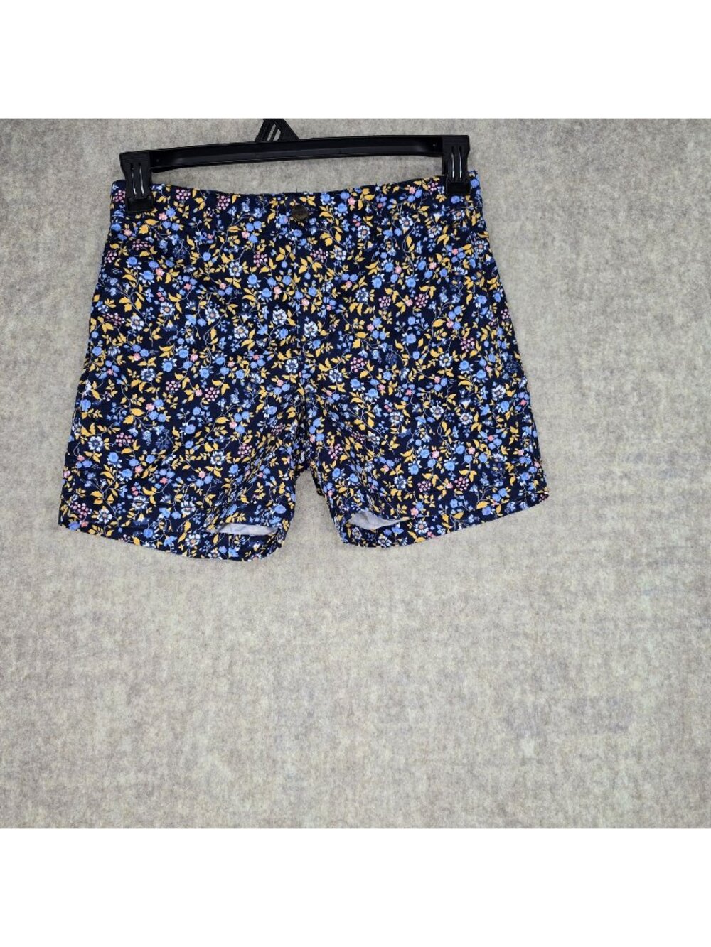 Gap Womens City Short 0 Floral Print Navy Blue & Yellow Cotton Blend